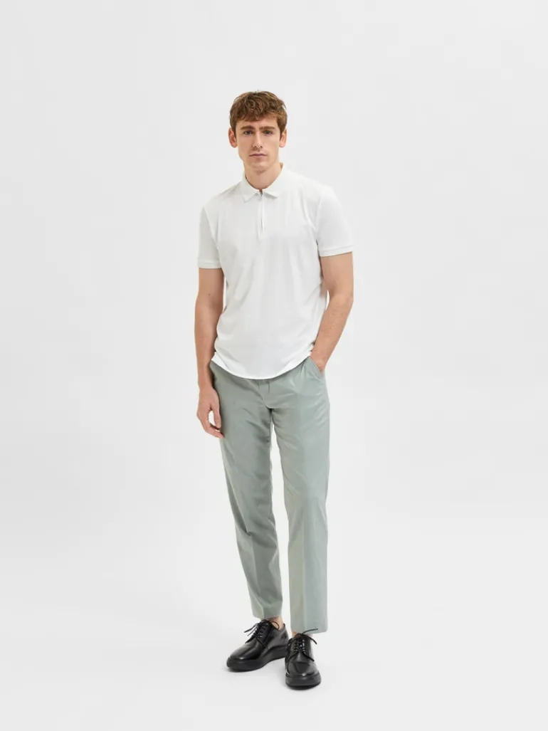 SLHFAVE ZIP SS POLO NOOS cloud dancer