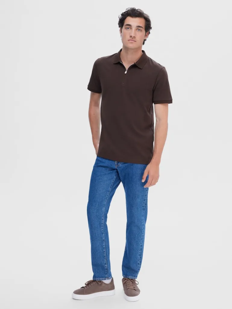 SLHFAVE ZIP SS POLO NOOS demitasse