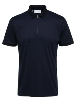 SLHFAVE ZIP SS POLO NOOS sky captain
