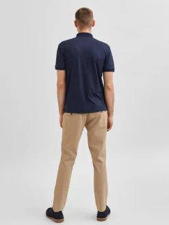 SLHFAVE ZIP SS POLO NOOS sky captain