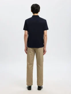 SLHFAVE ZIP SS POLO NOOS sky captain
