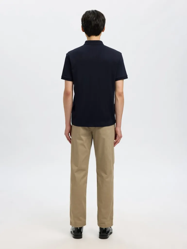 SLHFAVE ZIP SS POLO NOOS sky captain