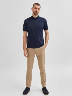 SLHFAVE ZIP SS POLO NOOS sky captain