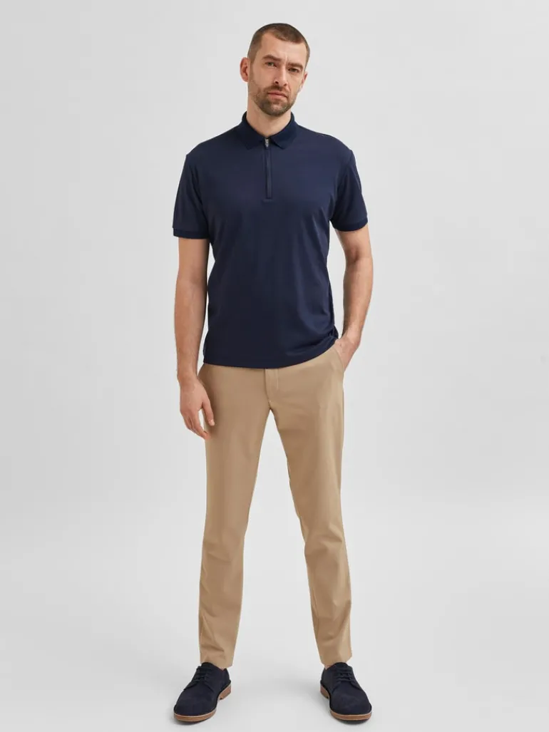SLHFAVE ZIP SS POLO NOOS sky captain