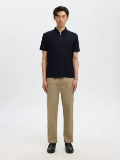 SLHFAVE ZIP SS POLO NOOS sky captain