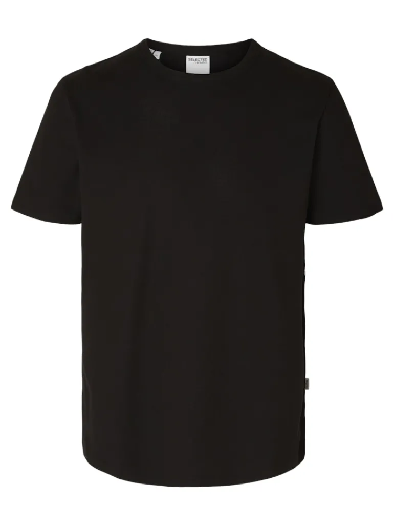 SLHJOSEPH PIQUE SS O-NECK TEE black