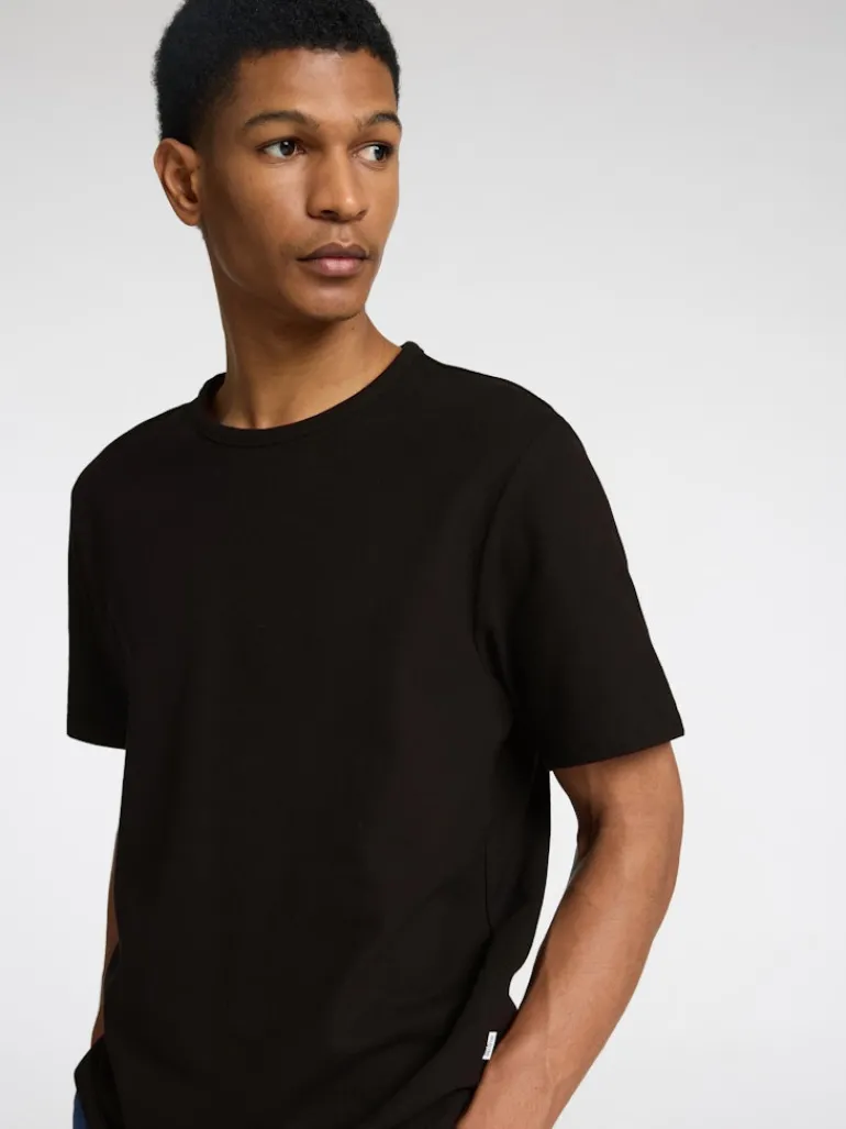 SLHJOSEPH PIQUE SS O-NECK TEE black