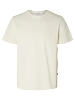 SLHJOSEPH PIQUE SS O-NECK TEE egret