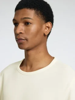 SLHJOSEPH PIQUE SS O-NECK TEE egret