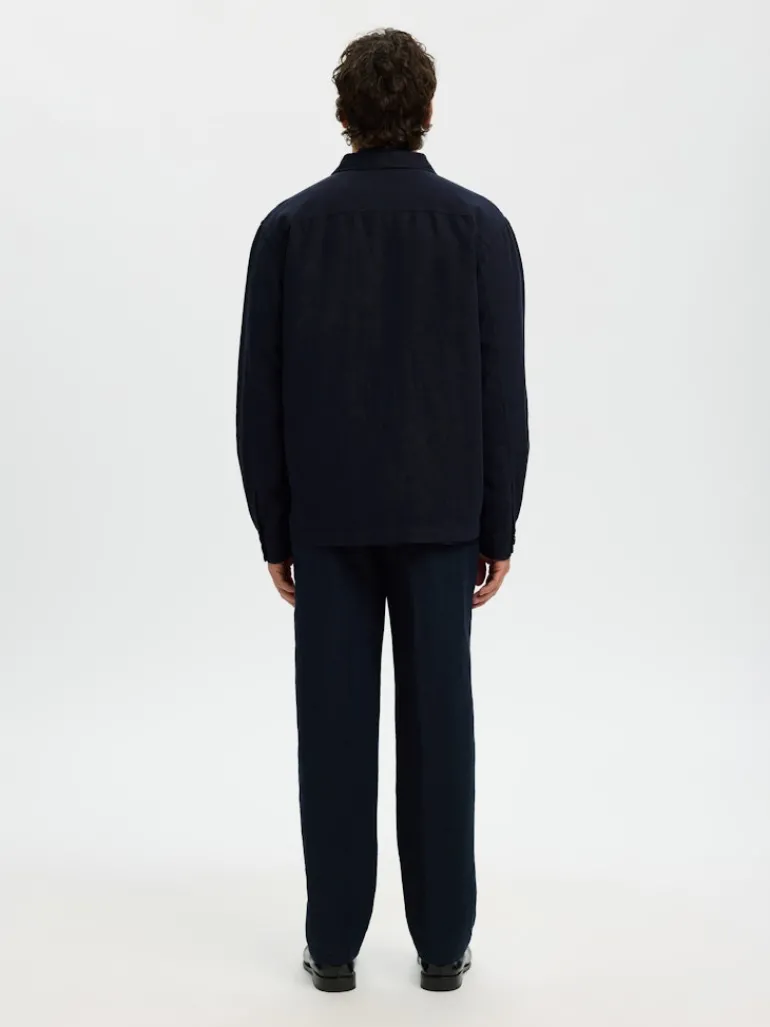 SLH-LEROY LINEN BLEND OVERSHIRT LS NOOS sky captain