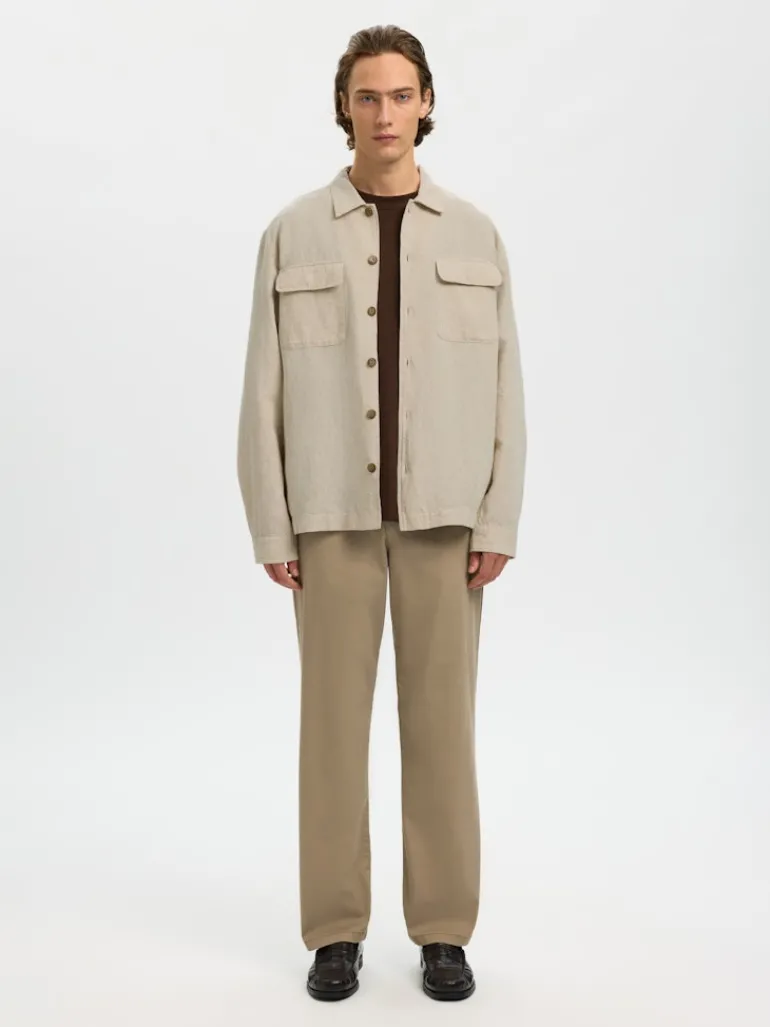 SLH-LEROY LINEN BLEND OVERSHIRT LS NOOS pure cashmere
