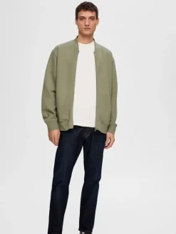 SLHMACK SWEAT BOMBER LS NOOS vetiver