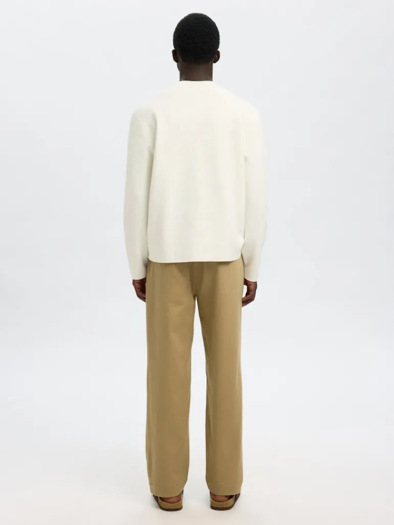 SLHMIKE LIGHT LS KNIT RELAXED MOCK NECK egret