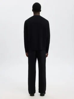 SLHMIKE LIGHT LS KNIT RELAXED MOCK NECK black