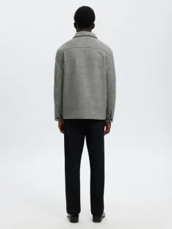 SLHMITCH WOOL BLEND SHACKET NOOS grey melange