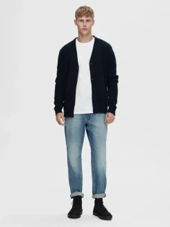 SLHRAI LS KNIT BUTTON CARDIGAN sky captain