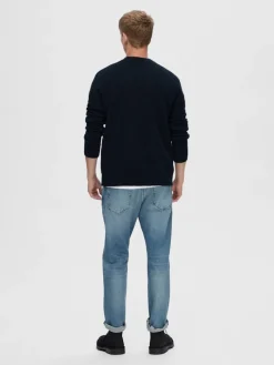 SLHRAI LS KNIT BUTTON CARDIGAN sky captain