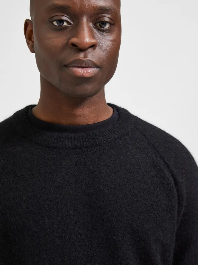 SLHRAI LS KNIT CREW NECK NOOS black