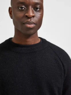 SLHRAI LS KNIT CREW NECK NOOS black