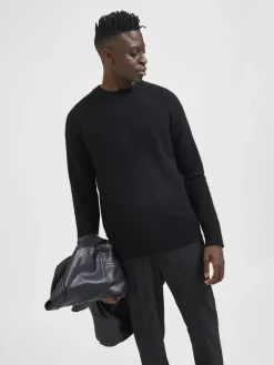 SLHRAI LS KNIT CREW NECK NOOS black