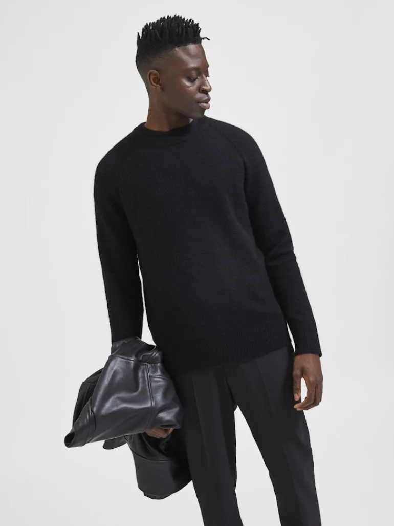 SLHRAI LS KNIT CREW NECK NOOS black