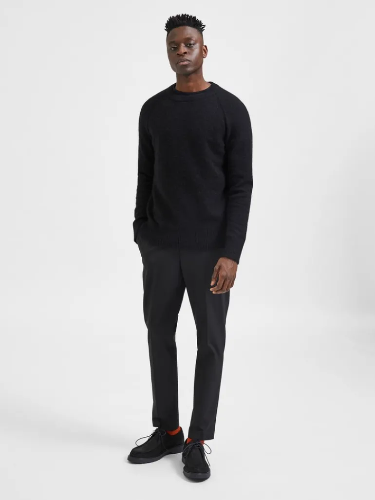 SLHRAI LS KNIT CREW NECK NOOS black