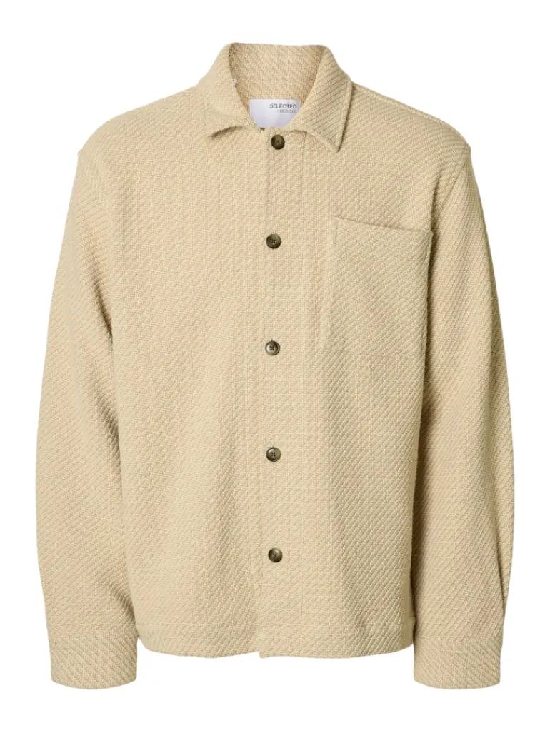 SLHREGFRED STRUCTURED OVERSHIRT egret