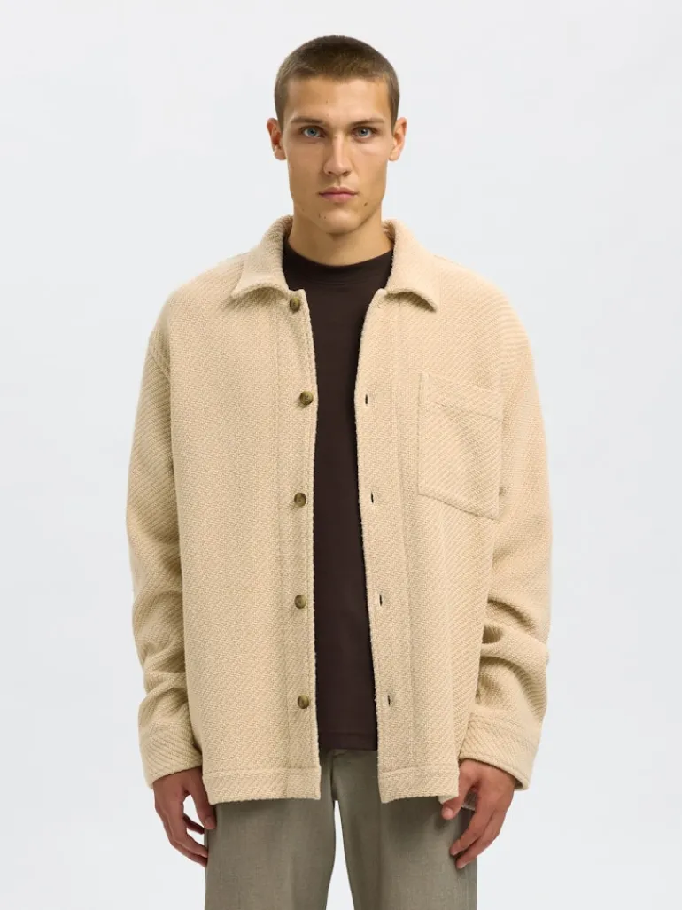 SLHREGFRED STRUCTURED OVERSHIRT egret