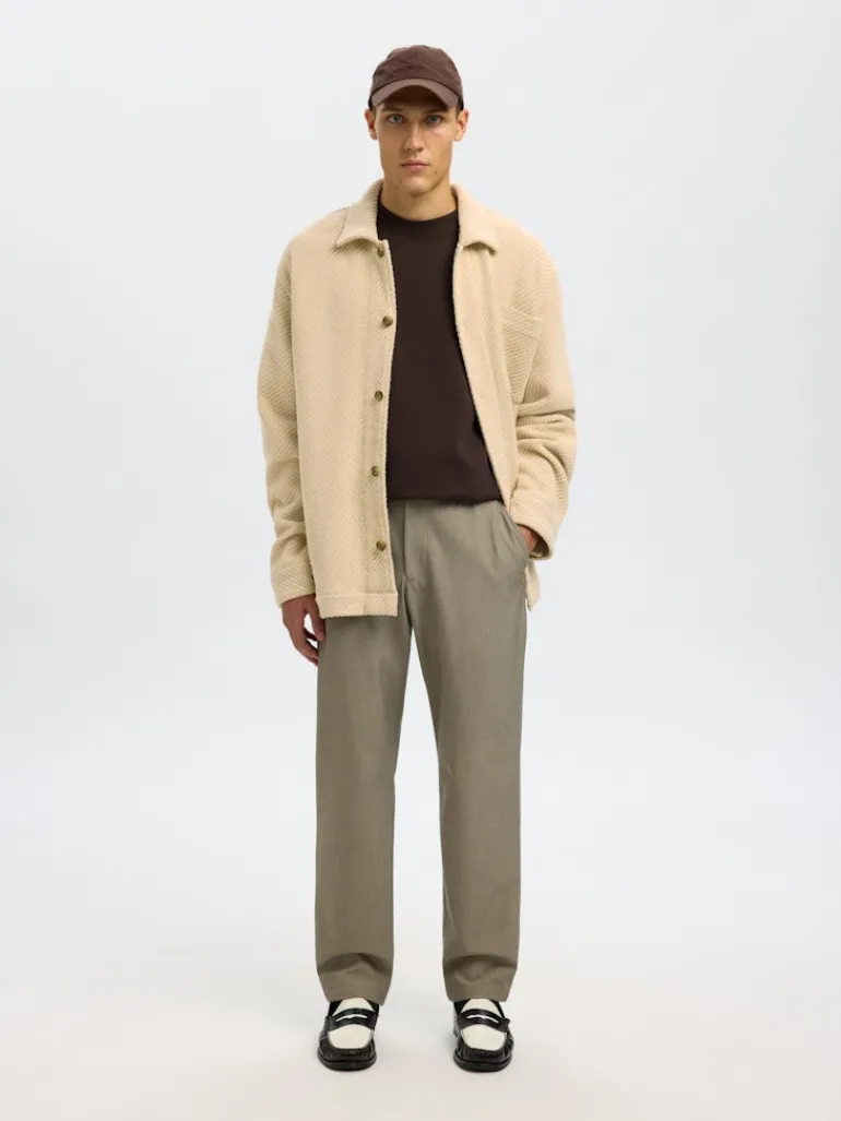 SLHREGFRED STRUCTURED OVERSHIRT egret