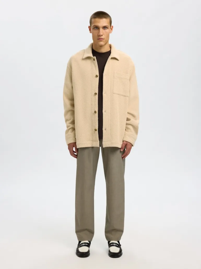 SLHREGFRED STRUCTURED OVERSHIRT egret