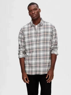 SLHREGOWEN-FLANNEL MIX SHIRT LS W egret