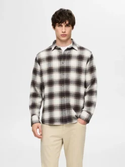 SLHREGOWEN-GRINDLE CHECK SHIRT LS chocolate torte