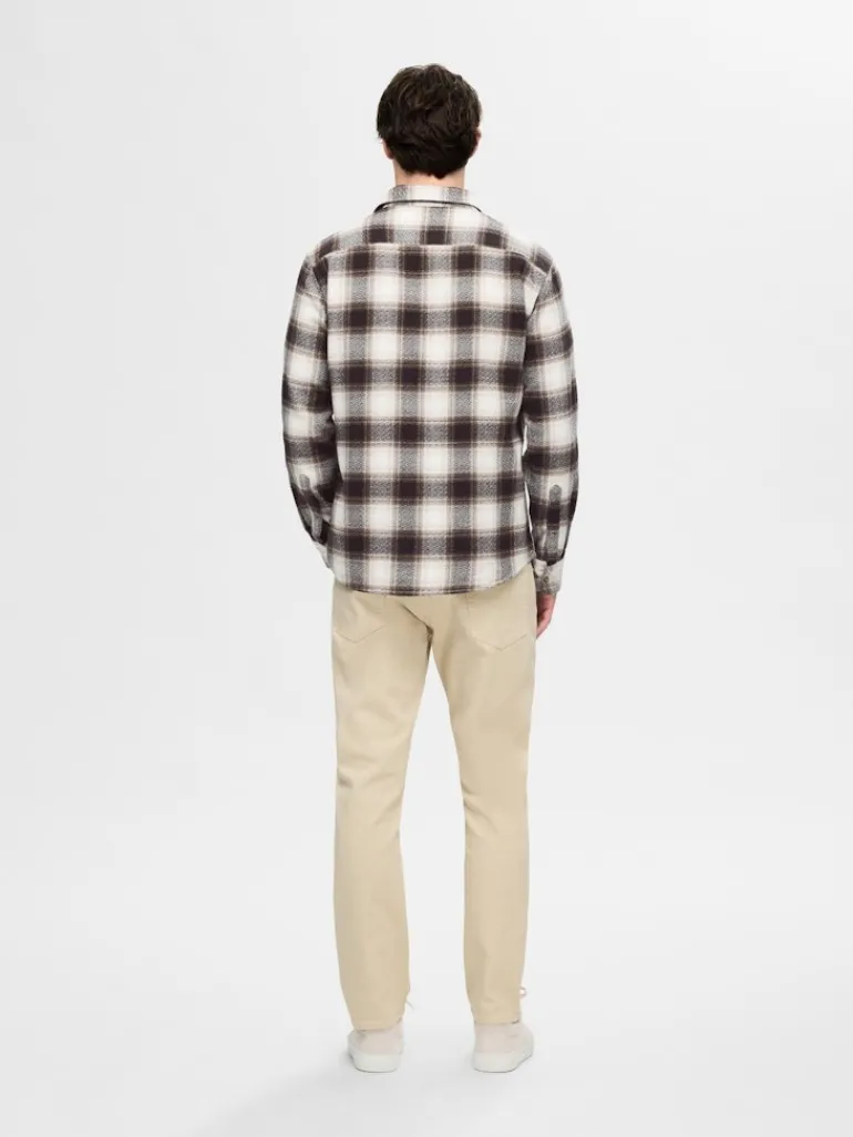 SLHREGOWEN-GRINDLE CHECK SHIRT LS chocolate torte