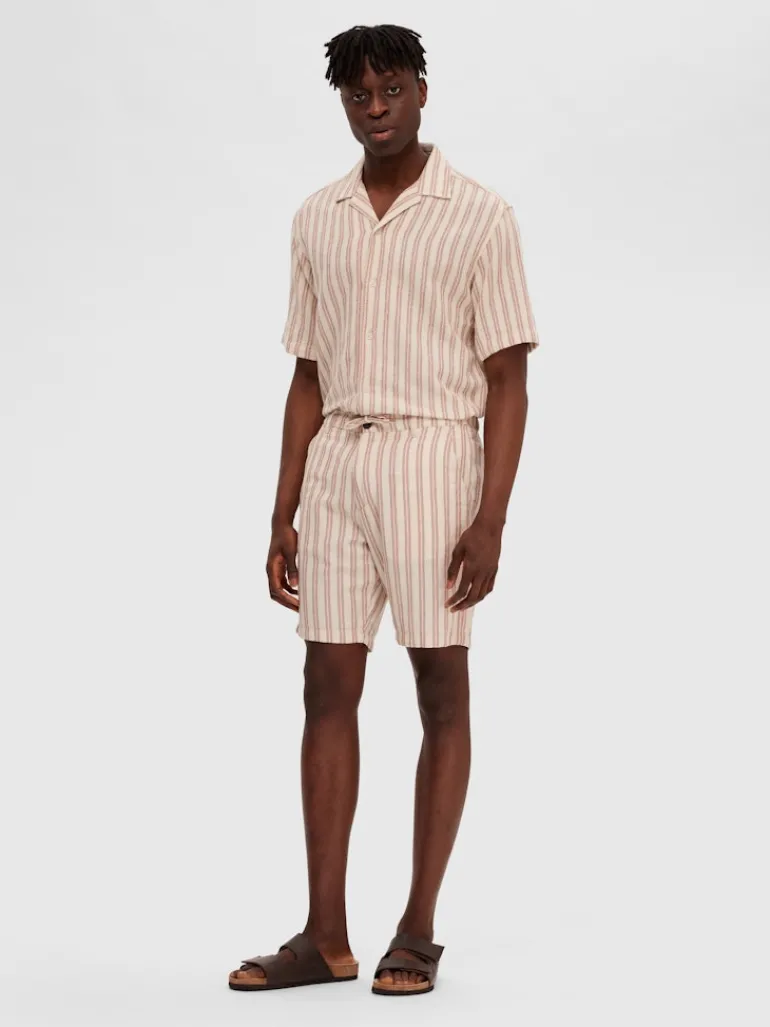 SLHREGSAL SHORTS egret-stripes