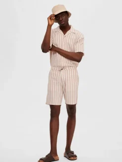 SLHREGSAL SHORTS egret-stripes