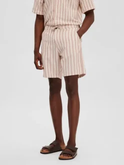 SLHREGSAL SHORTS egret-stripes