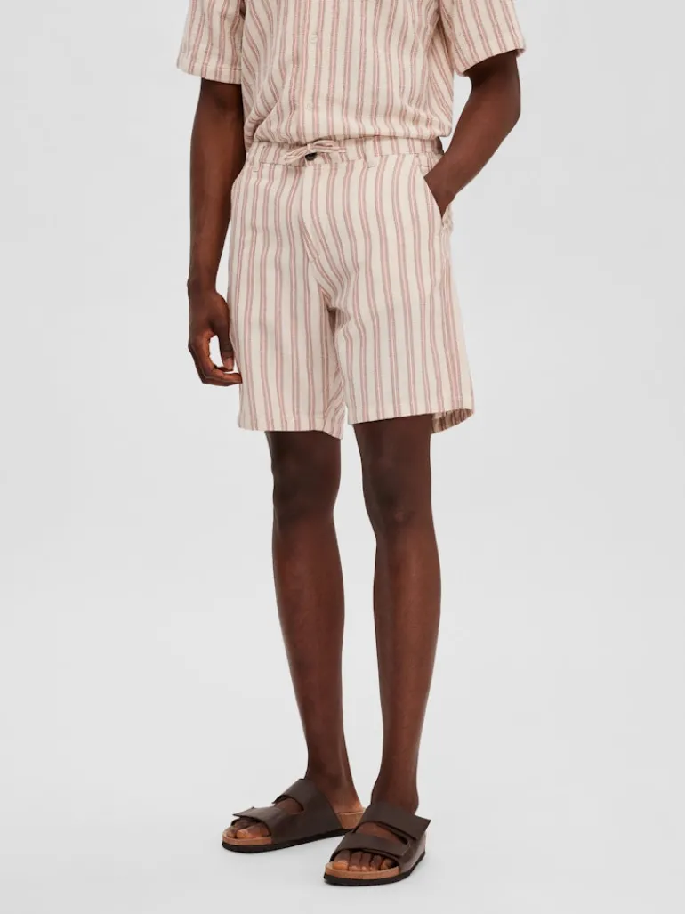 SLHREGSAL SHORTS egret-stripes