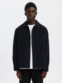 SLHREGTATE CORD OVERSHIRT sky captain