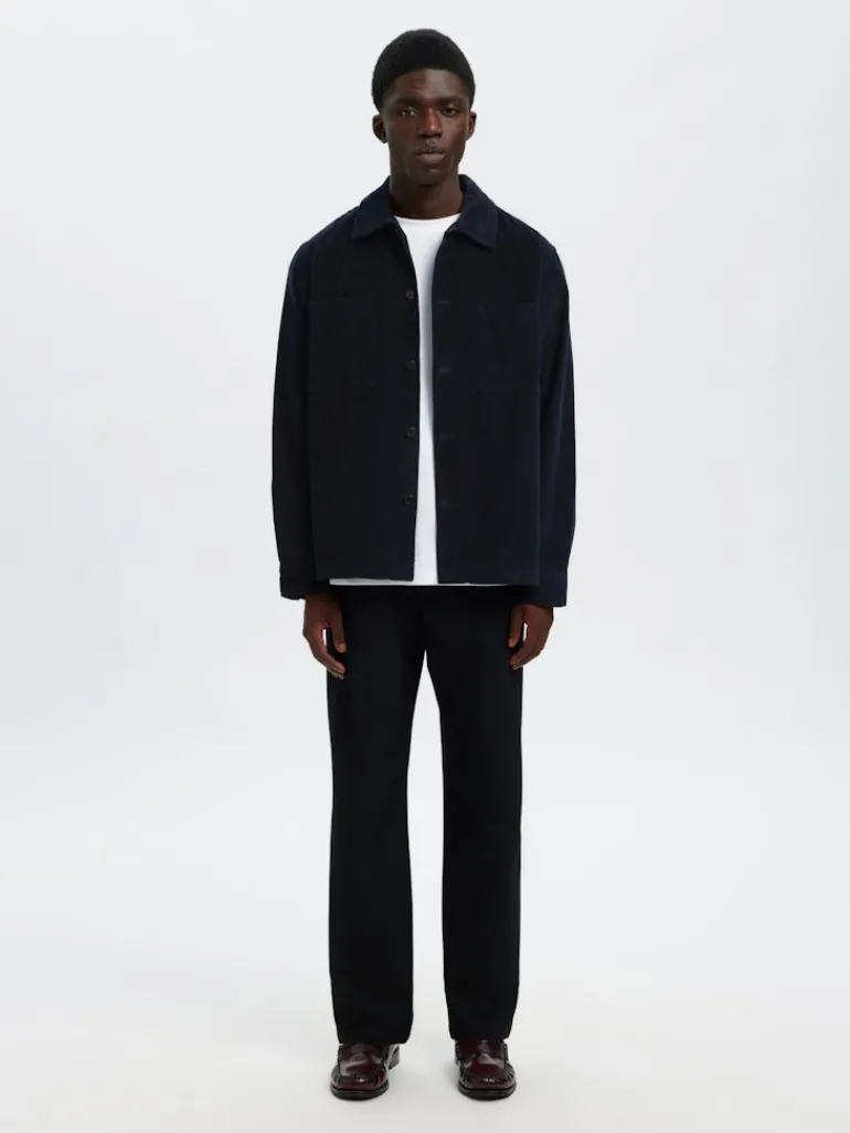 SLHREGTATE CORD OVERSHIRT sky captain