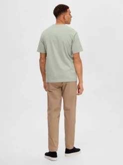 SLHRELAXCOLMAN SS O-NECK TEE B COLL desert sage