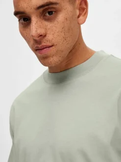SLHRELAXCOLMAN SS O-NECK TEE B COLL desert sage