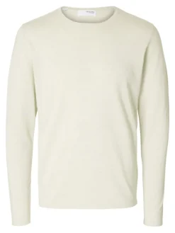 SLHROME LS KNIT CREW NECK NOOS oatmeal
