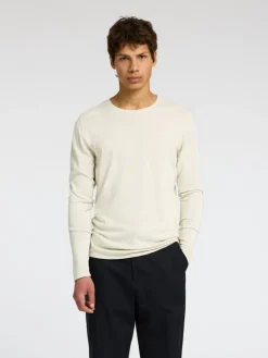 SLHROME LS KNIT CREW NECK NOOS oatmeal
