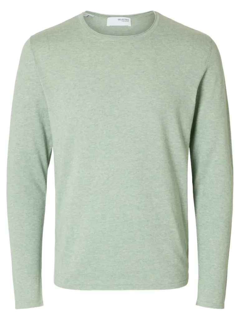 SLHROME LS KNIT CREW NECK NOOS iceberg green