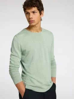 SLHROME LS KNIT CREW NECK NOOS iceberg green
