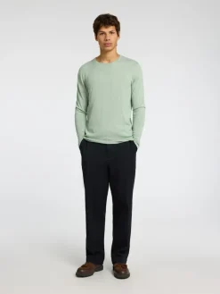 SLHROME LS KNIT CREW NECK NOOS iceberg green