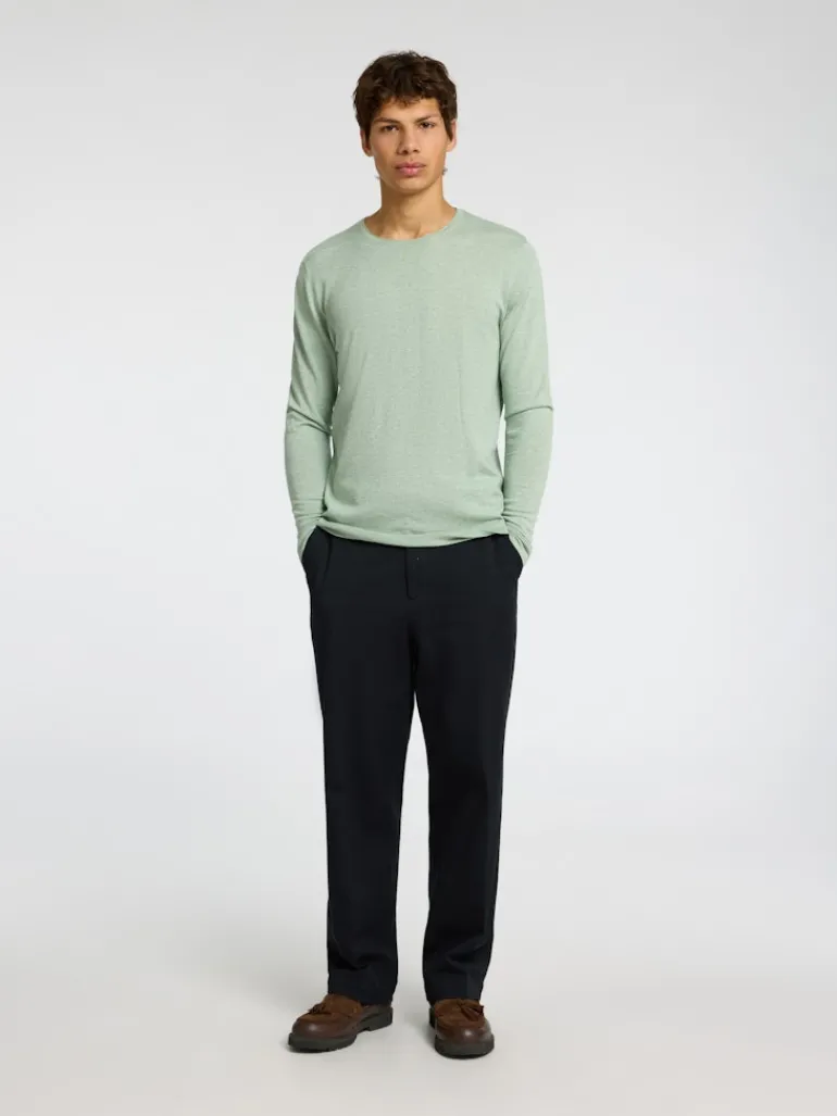SLHROME LS KNIT CREW NECK NOOS iceberg green