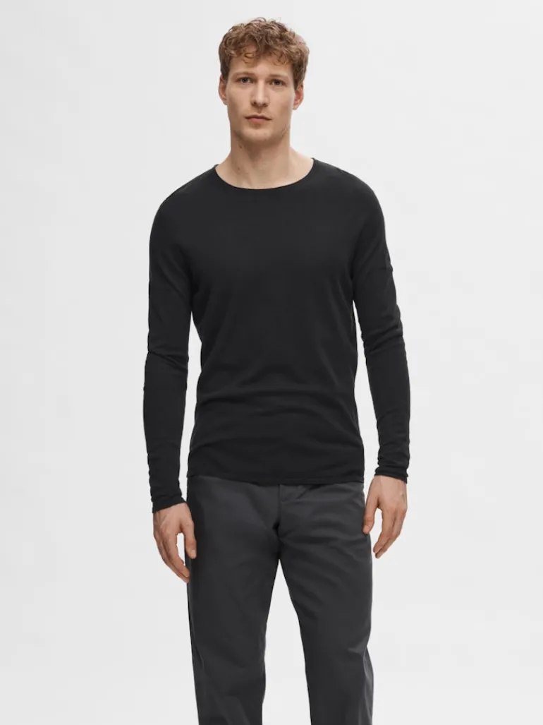 SLHROME LS KNIT CREW NECK NOOS schwarz2