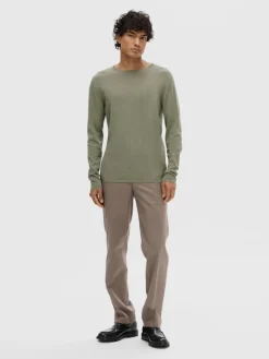 SLHROME LS KNIT CREW NECK NOOS vetiver