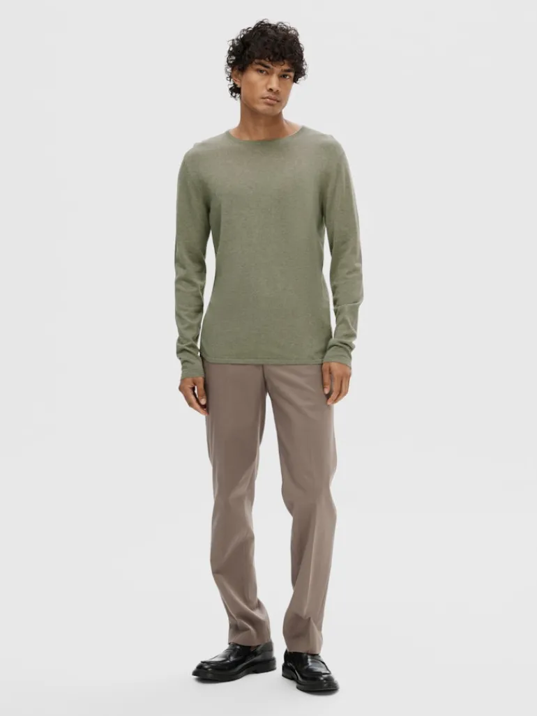 SLHROME LS KNIT CREW NECK NOOS vetiver